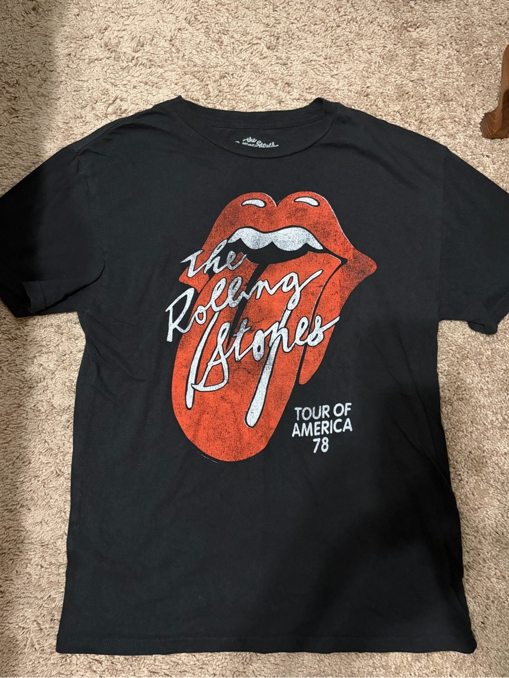 the Rolling Stones Black Short Sleeve Tee Graphic Tour of America (382)